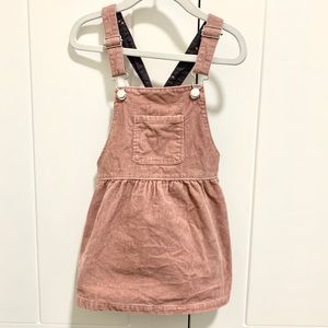 Zara blush pinafore corduroy dress